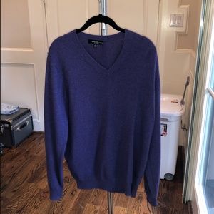 large purple v-neck cashmere sweater